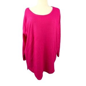 Style & Co Waffle-Knit Tunic Bold Strawberry Women's Size XL